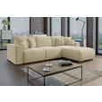 ECKSOFA Beige Cord  - Chromfarben/Beige, KONVENTIONELL, Kunststoff/Textil (293/195cm) - Carryhome