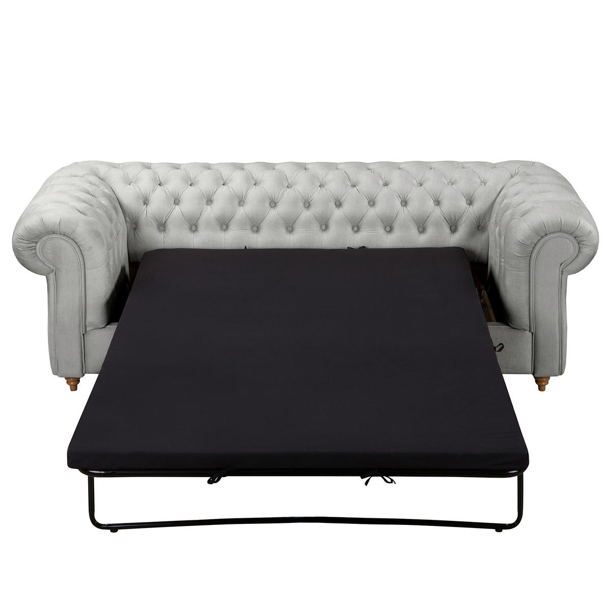 SCHLAFSOFA Mikrofaser Hellgrau Armteil links, Armteil rechts  - Hellgrau/Braun, Design, Holz/Textil (218/74/91cm) - P & B