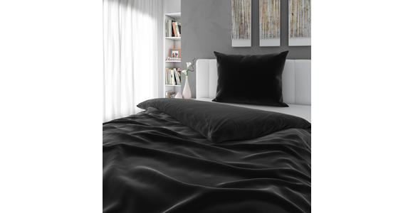 BETTWÄSCHE TANJA Satin 140/200 cm - Schwarz, Basics, Textil (140/200cm) - Novel