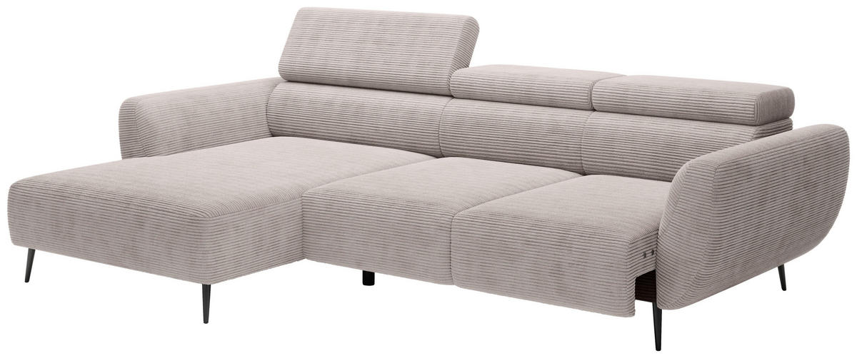 ECKSOFA in Cord Naturfarben  - Schwarz/Naturfarben, Konventionell, Textil/Metall (174/277cm) - Carryhome