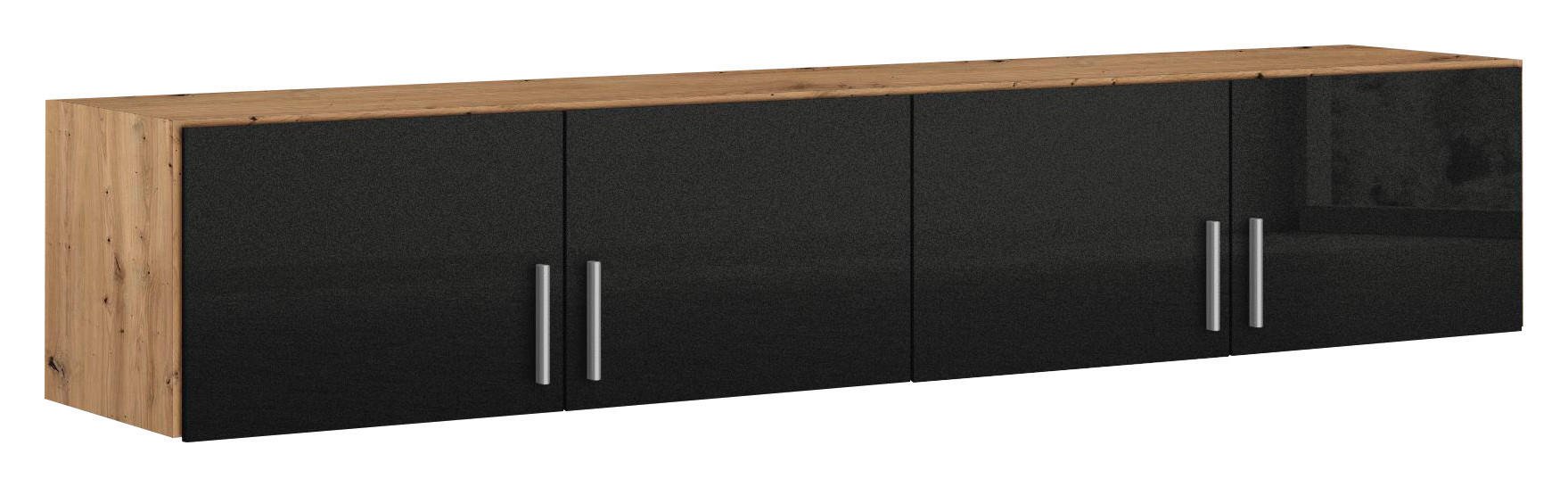 Carryhome Aufsatzschrank Dunkelgrau, Eiche Artisan 181x39x54 cm