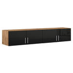 AUFSATZSCHRANK 181/39/54 cm   - Dunkelgrau/Alufarben, Design, Holzwerkstoff/Kunststoff (181/39/54cm) - Carryhome