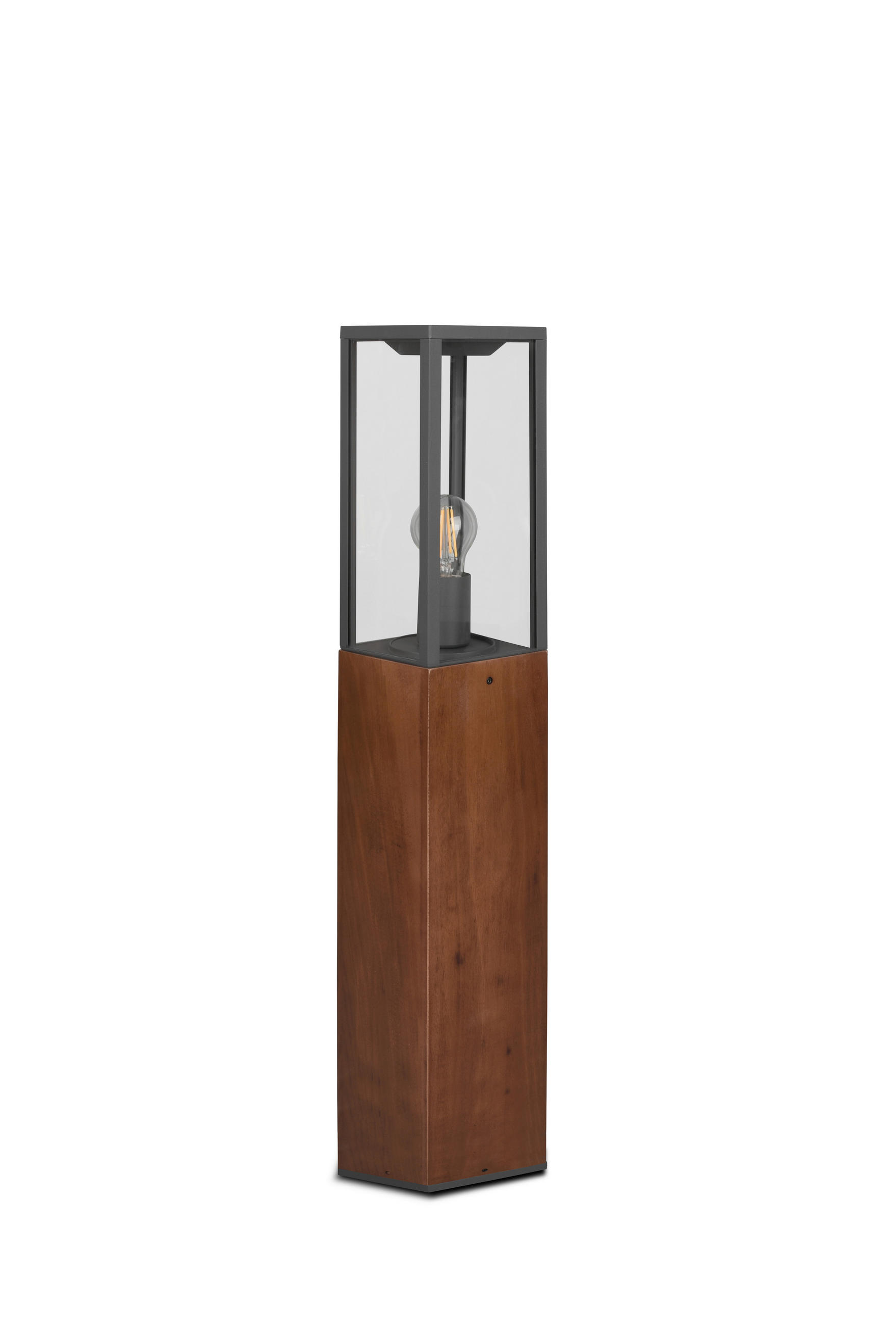 AUßENSTEHLEUCHTE 14/80/14 cm   - Anthrazit, Natur, Holz/Metall (14/80/14cm) - Trio Leuchten
