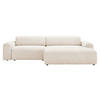 ECKSOFA Creme Cord  - Creme/Schwarz, Design, Kunststoff/Textil (292/178cm) - home24