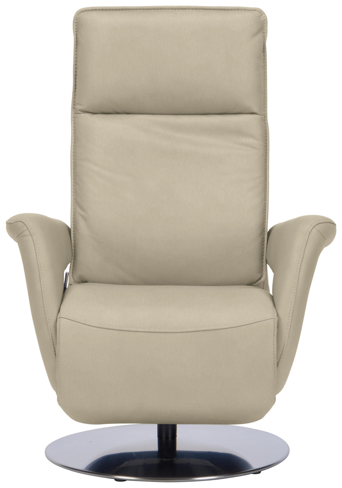 RELAXSESSEL in Leder Creme, Naturfarben  - Edelstahlfarben/Creme, Design, Leder/Metall (83/112/87-174cm) - Valdera