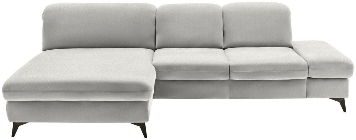 ECKSOFA Chenille Cappuccino  - Schwarz/Cappuccino, Design, Textil/Metall (198/288cm) - Beldomo Style