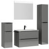 BADEZIMMER 5-teilig  in 141 cm  - Schieferfarben/Schwarz, MODERN, Holzwerkstoff/Stein (141cm) - Nobilia