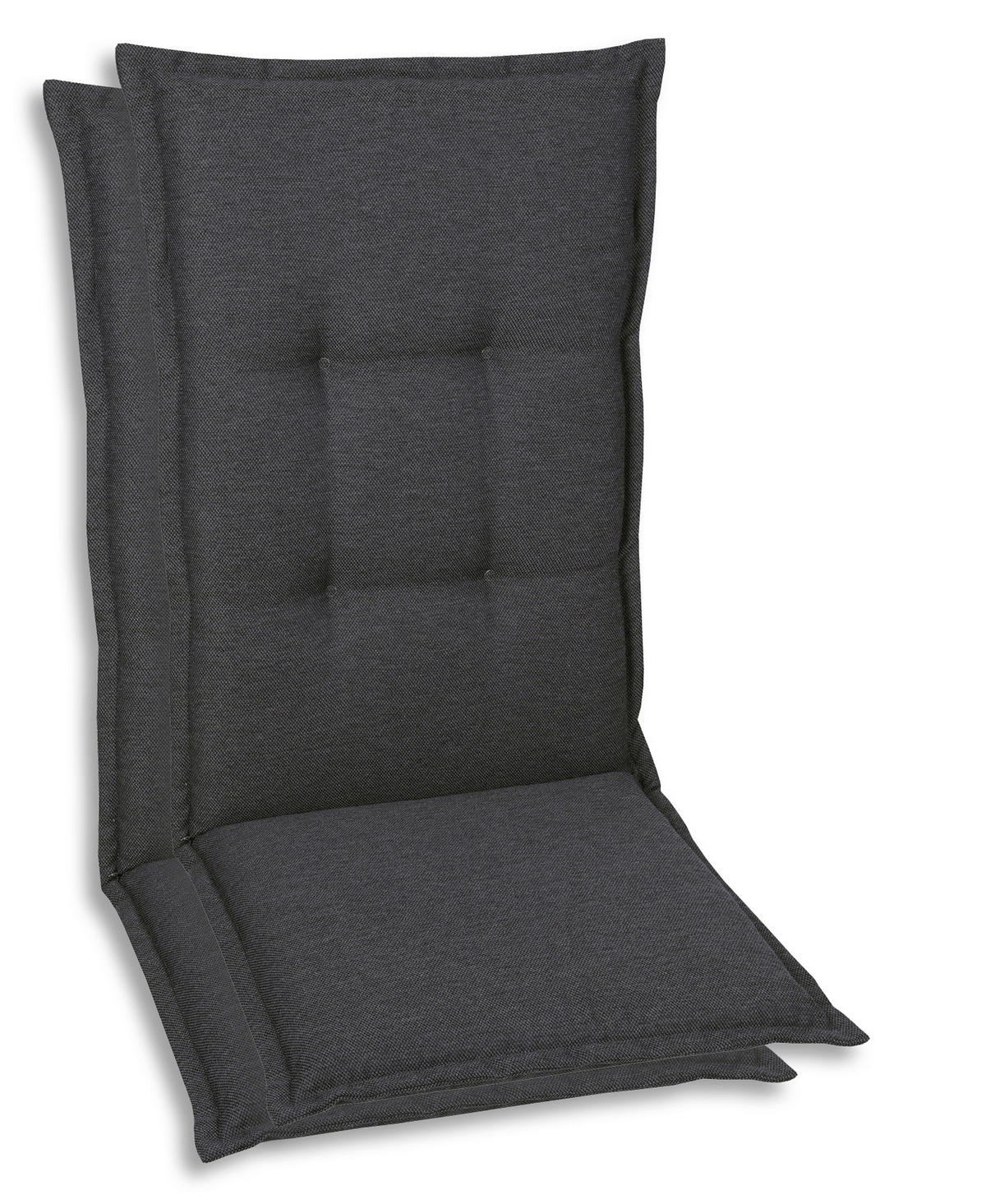 SESSELAUFLAGENSET Uni  - Anthrazit, Basics, Textil (50/7/108cm)