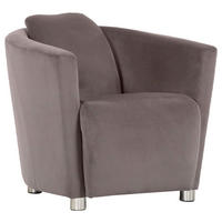 COCKTAILSESSEL Mikrofaser Hellgrau    - Chromfarben/Hellgrau, Design, Holzwerkstoff/Textil (72/72/85cm)