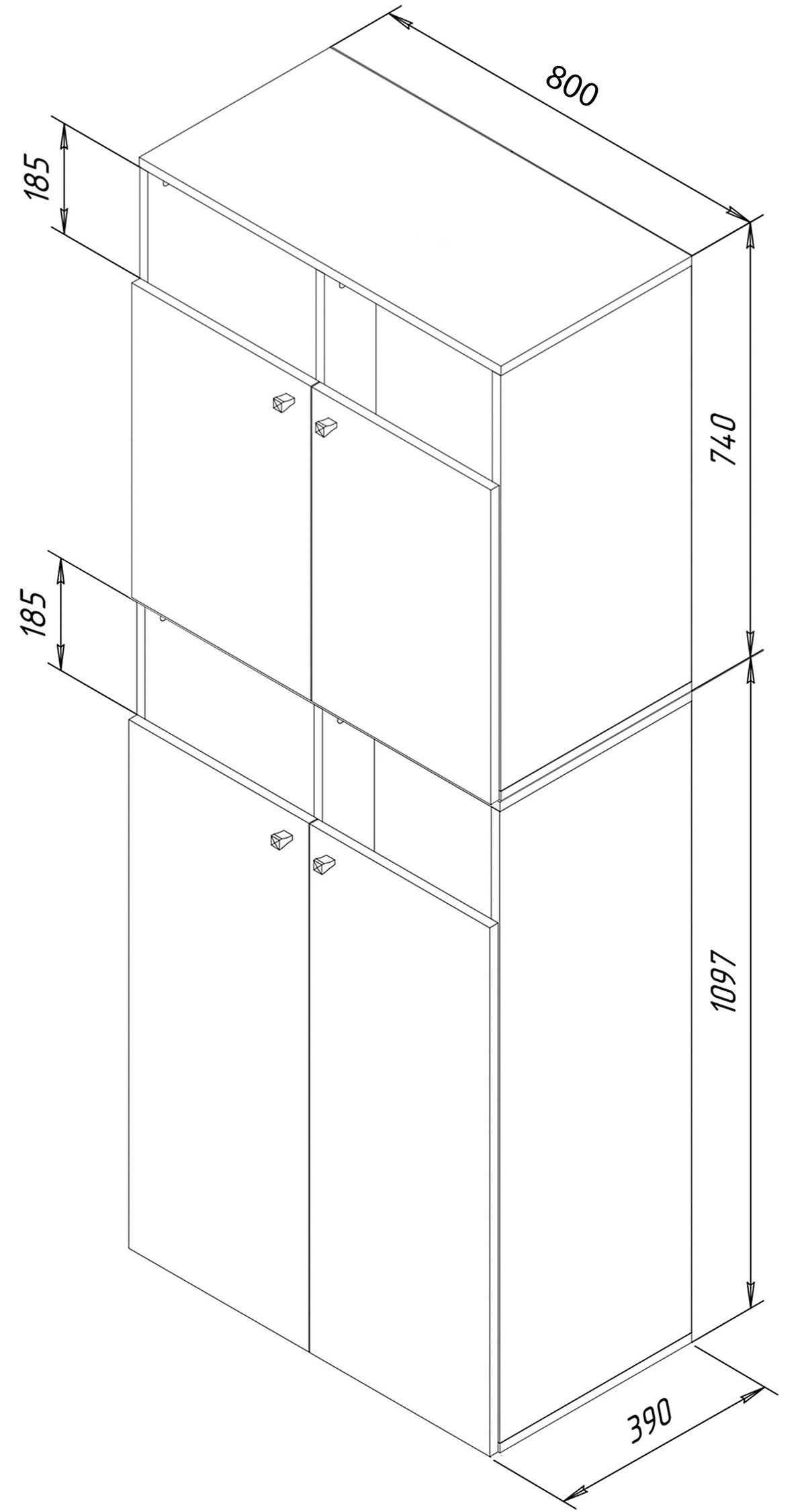Dulap De Rufe - alb/gri, Modern, plastic/material pe bază de lemn (80,1/184/39cm) - MID.YOU