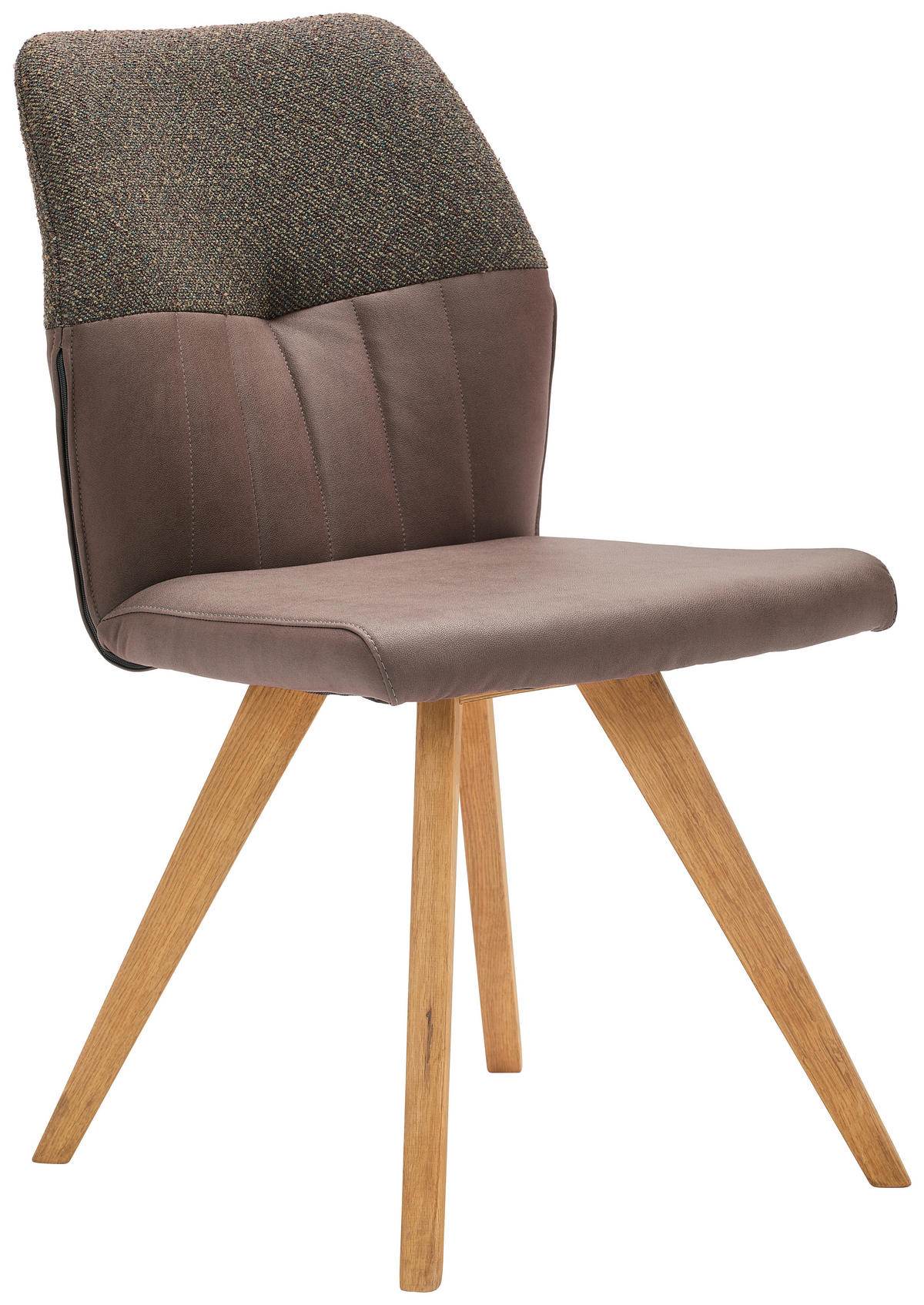 STUHL  in Lederlook, Webstoff  - Wildeiche/Braun, Konventionell, Holz/Textil (49,5/87/62,5cm) - Valdera
