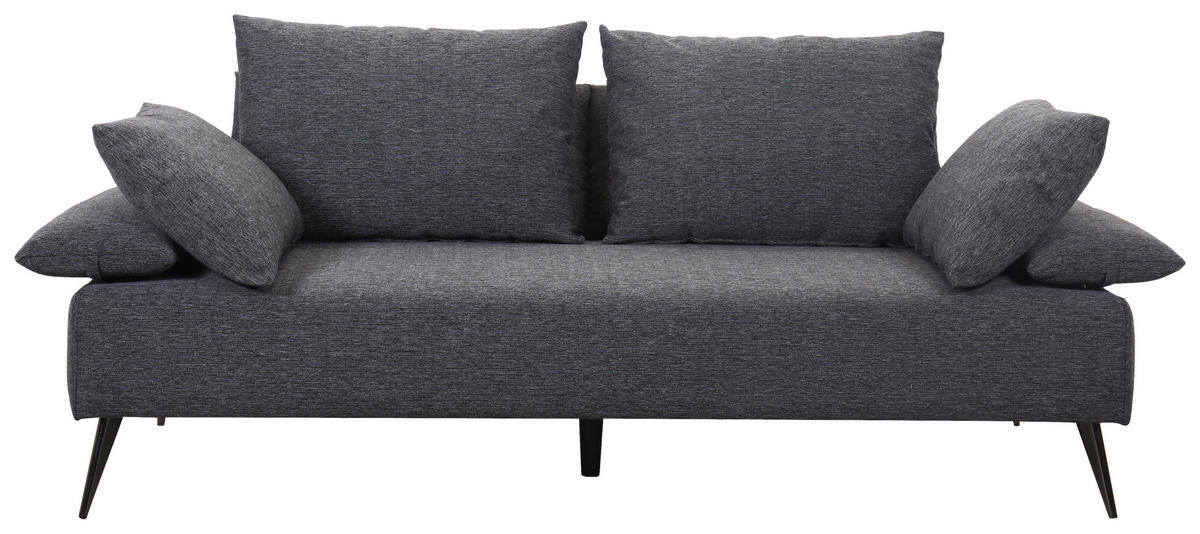 KANAPÉÁGY textil sötétszürke  - fekete/sötétszürke, Design, textil/fém (207/85/90cm) - Livetastic