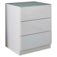 NOČNÝ STOLÍK, biela, 46/57/40 cm - biela, Konventionell, kompozitné drevo/sklo (46/57/40cm) - Hom`in