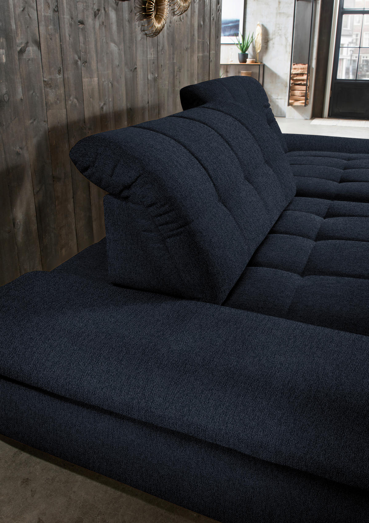 ECKSOFA in Mikrofaser Dunkelgrau  290/198 cm  - Dunkelgrau/Schwarz, Design, Textil/Metall (290/198cm) - Xora