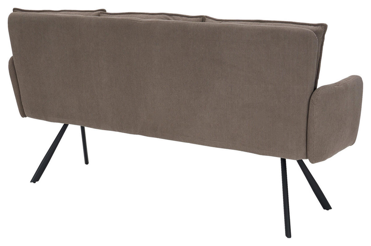 SITZBANK 180/93/67 cm Cord Braun Metall  - Schwarz/Braun, Design, Textil/Metall (180/93/67cm) - Novel
