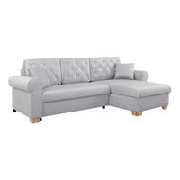 ECKSOFA in Hellgrau  - Buchefarben/Hellgrau, Design, Holz/Textil (266/161cm) - MID.YOU