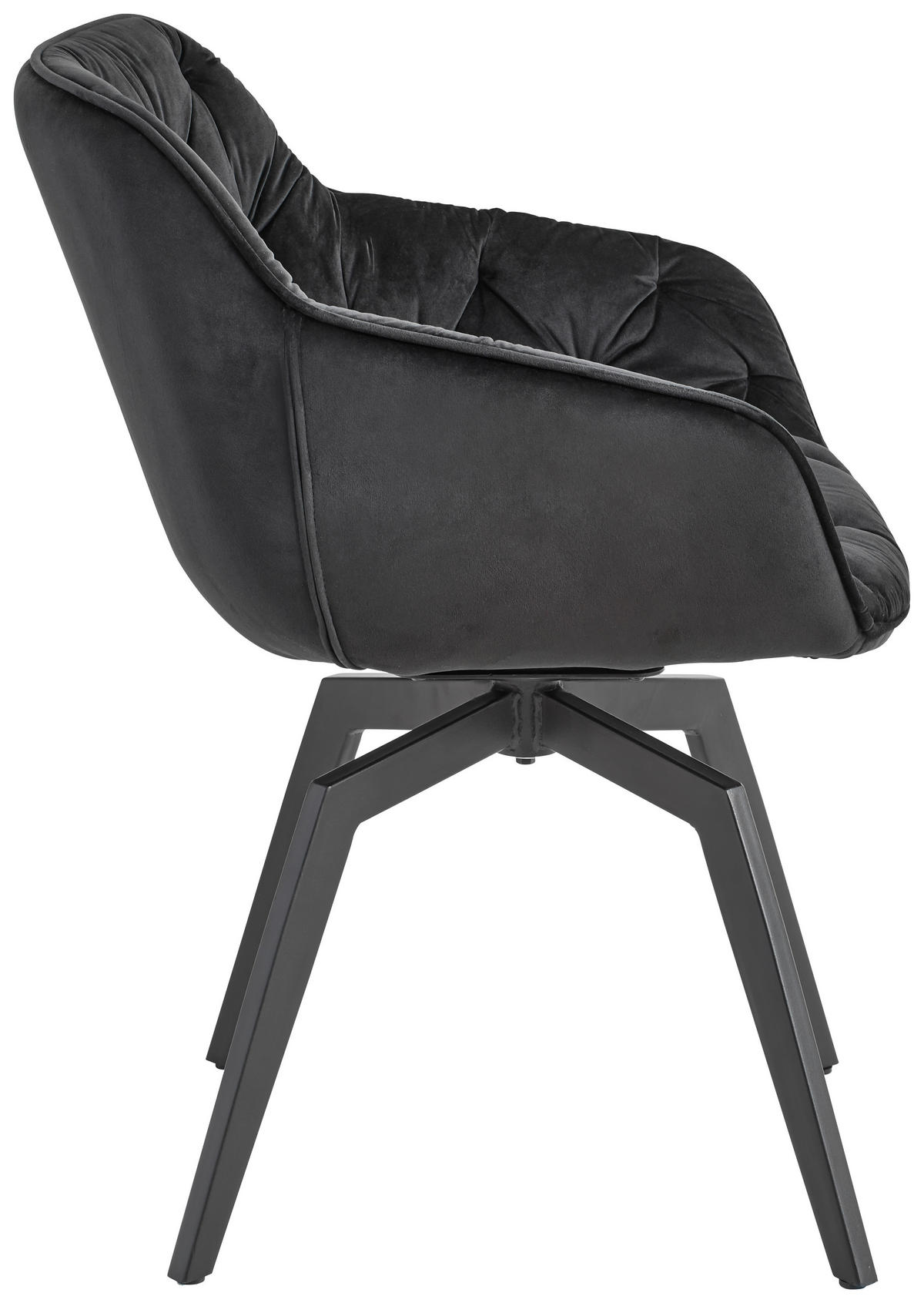 ARMLEHNSTUHL  in Eisen Samt  - Schwarz, Modern, Holz/Textil (58/83/63cm) - Livetastic