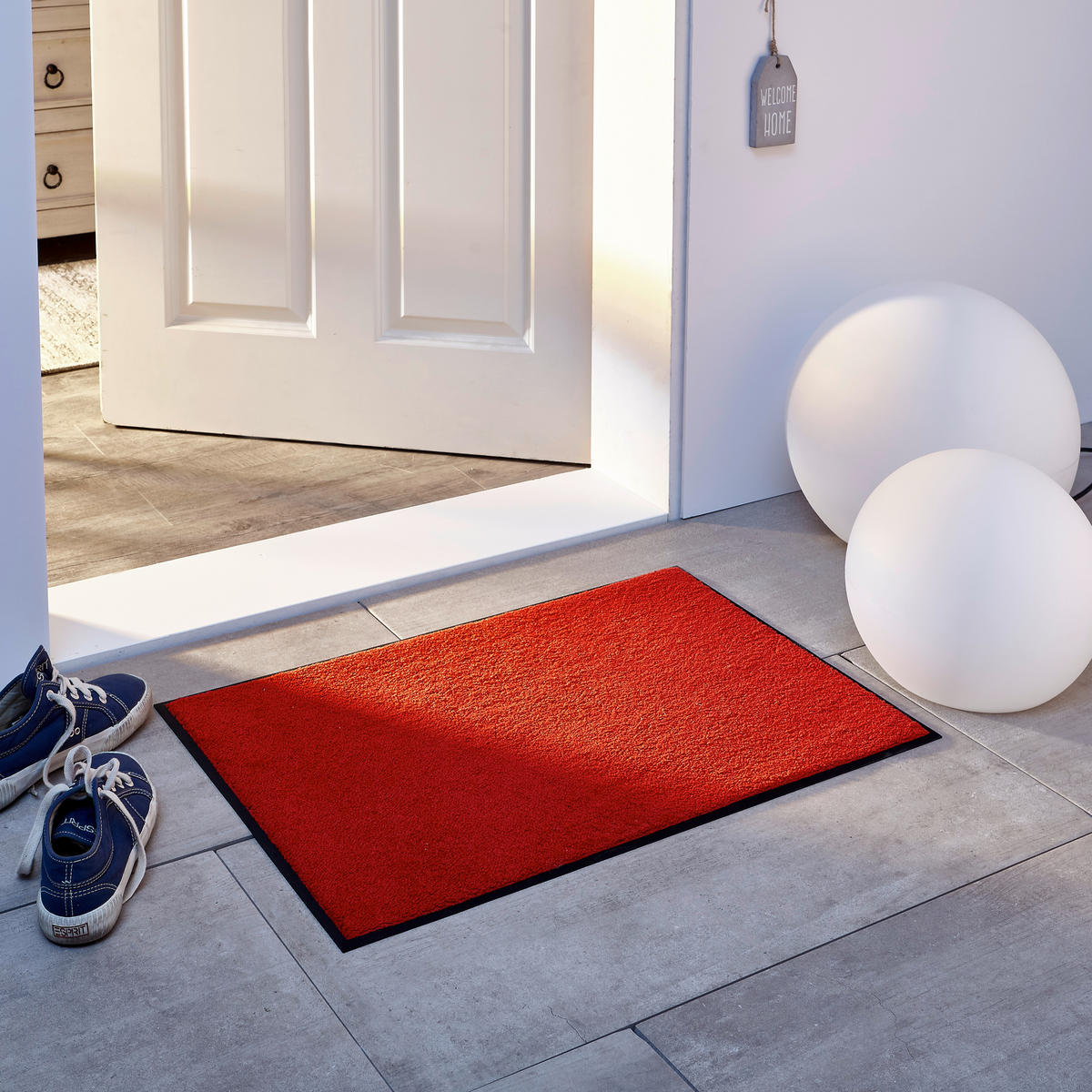 FUßMATTE 75/120 cm  - Rot, Basics, Kunststoff/Textil (75/120cm) - wash+dry