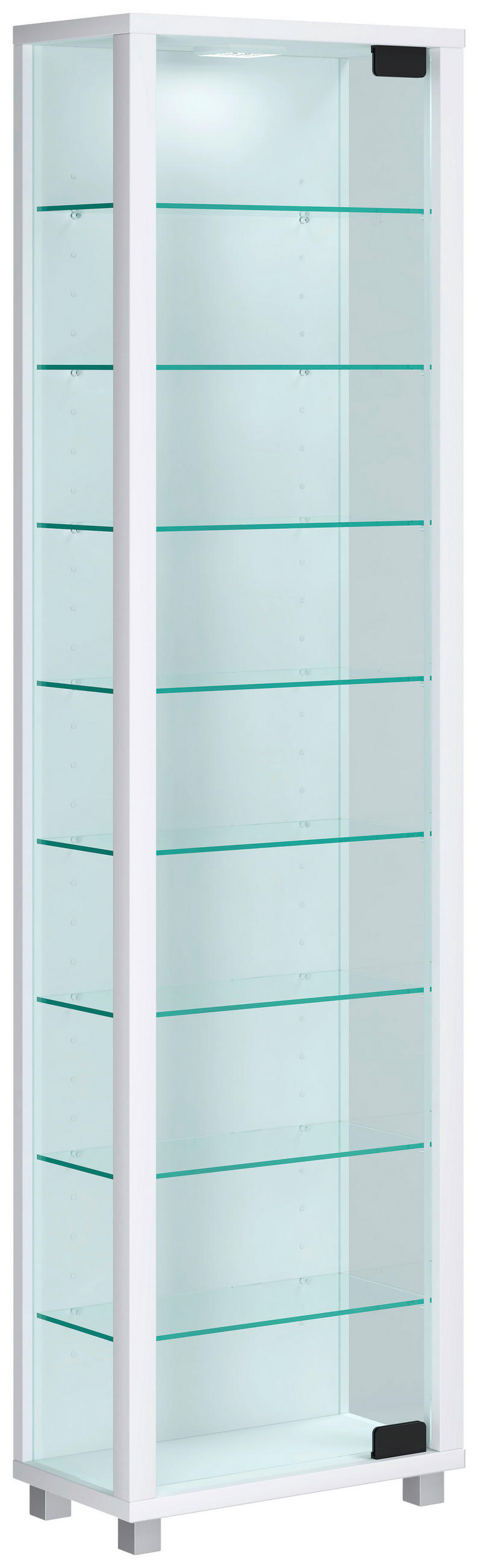 VITRINA, bela - črna/bela, Design, umetna masa/steklo (33/113/18cm) - MID.YOU