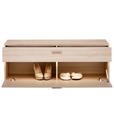 GARDEROBENBANK in 120/45/38 cm - Chromfarben/Eichefarben, Design, Kunststoff (120/45/38cm) - Voleo