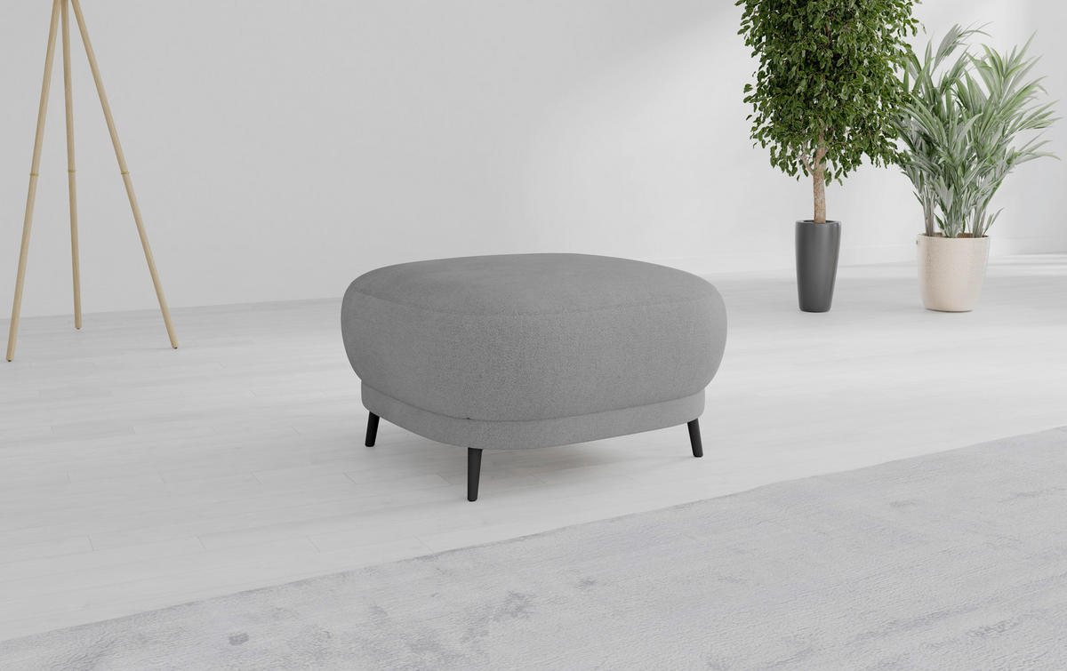 HOCKER in Textil Grau  - Schwarz/Grau, MODERN, Textil/Metall (90/49/90cm) - Sit & More