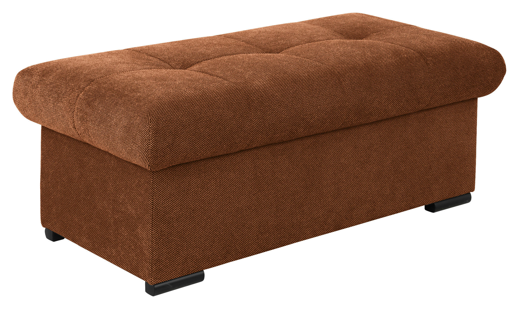 HOCKERBANK 108/42/54 cm Flachgewebe Haselnussfarben Kunststoff  - Schwarz/Haselnussfarben, Design, Kunststoff/Textil (108/42/54cm) - Xora