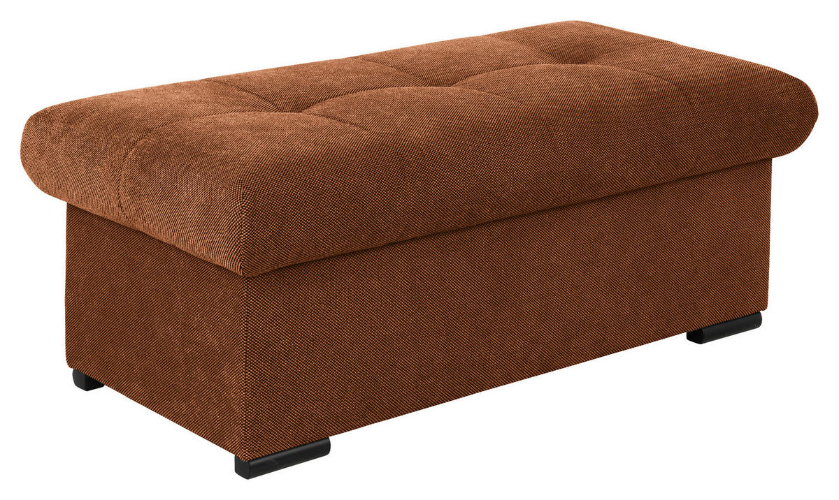 HOCKERBANK 108/42/54 cm Flachgewebe Haselnussfarben Kunststoff  - Schwarz/Haselnussfarben, Design, Kunststoff/Textil (108/42/54cm) - Xora