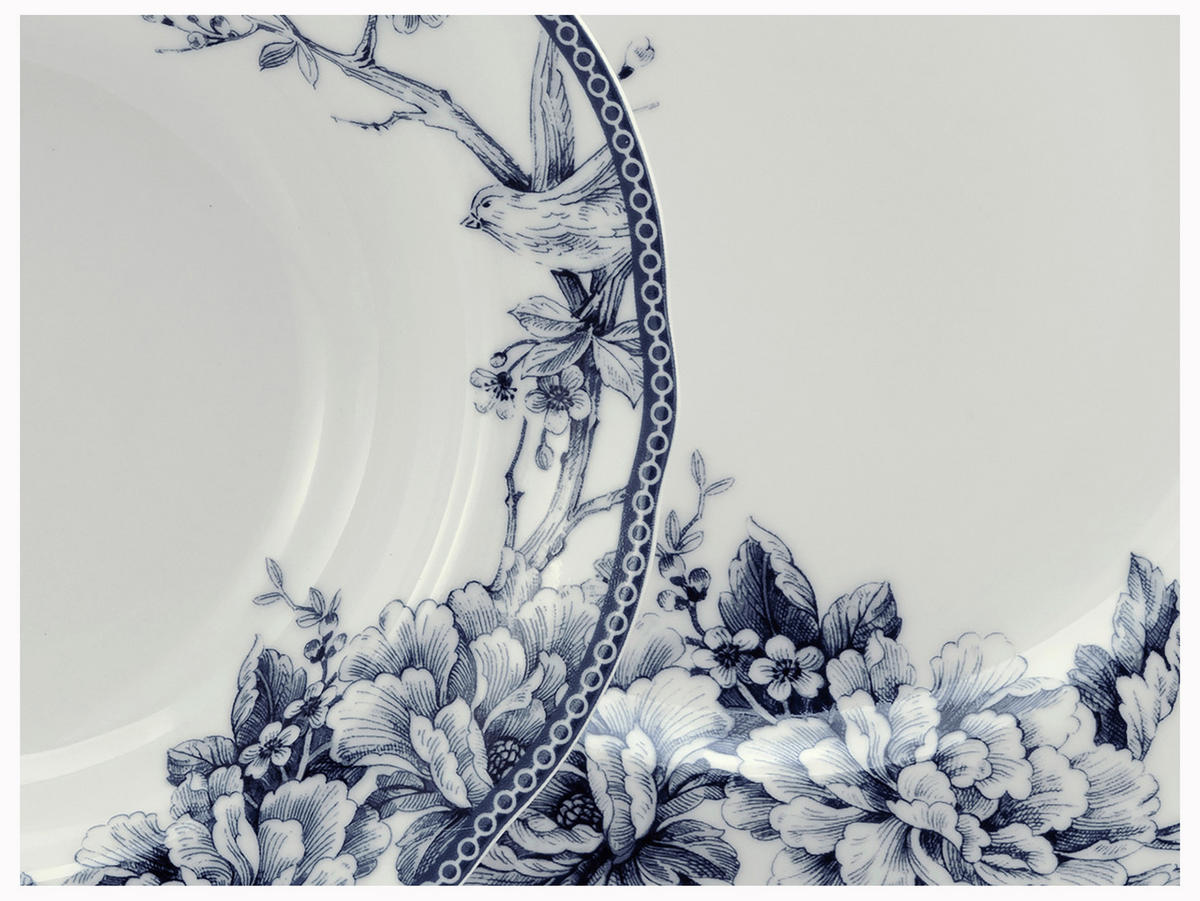 TAFELSERVICE Adelaide Blau 8-teilig  - Blau/Weiß, Basics, Keramik - Creatable