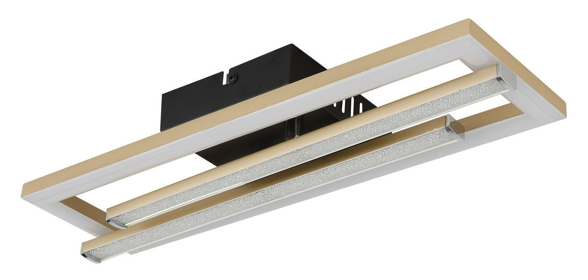 LED-DECKENLEUCHTE    40/37,5/6,3 cm  - Klar/Goldfarben, Design, Kunststoff (40/37,5/6,3cm) - Globo
