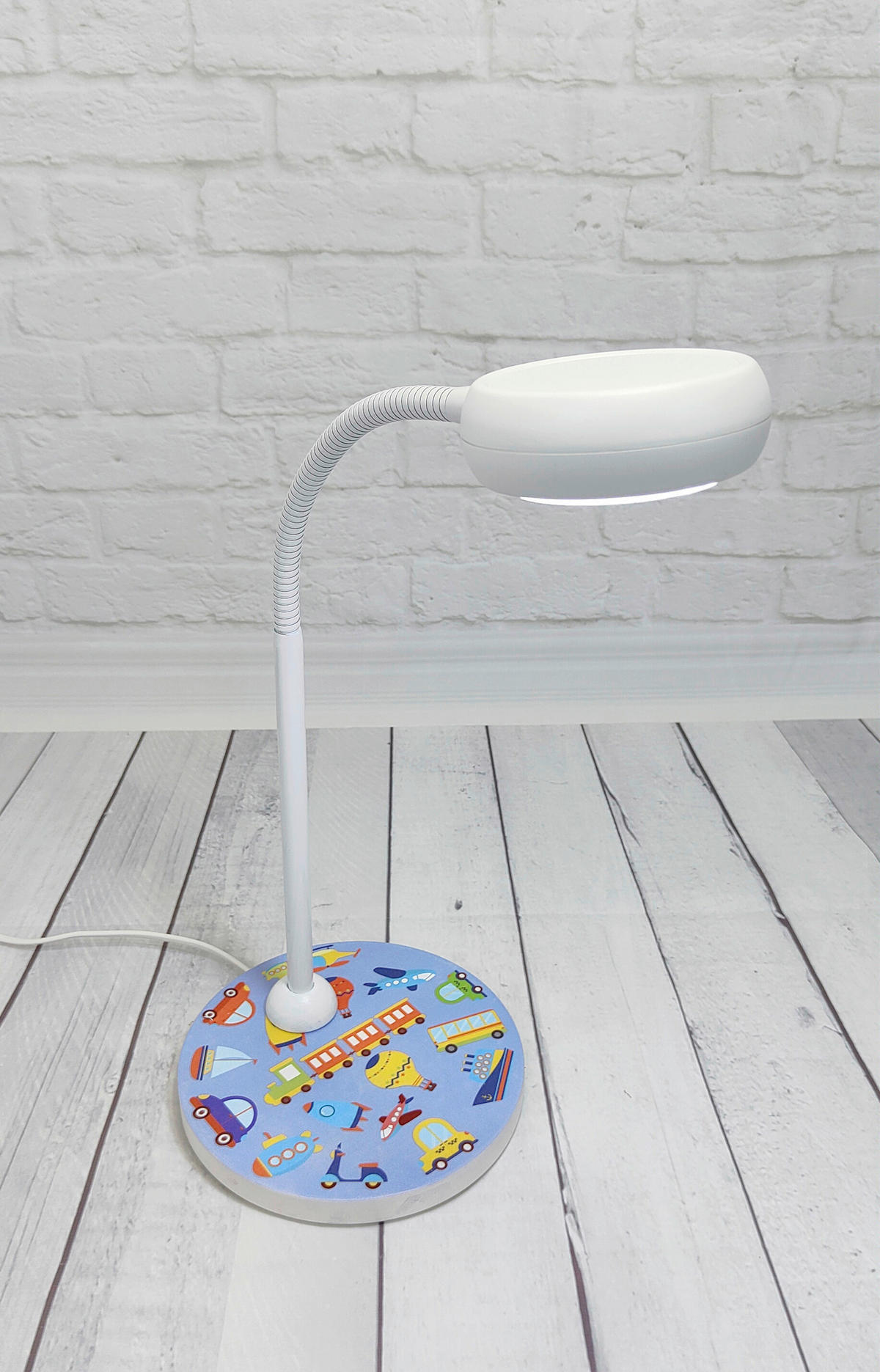DĚTSKÁ STOLNÍ LAMPIČKA, 20/43/20 cm - bílá/vícebarevná, Basics, kov/kompozitní dřevo (20/43/20cm)