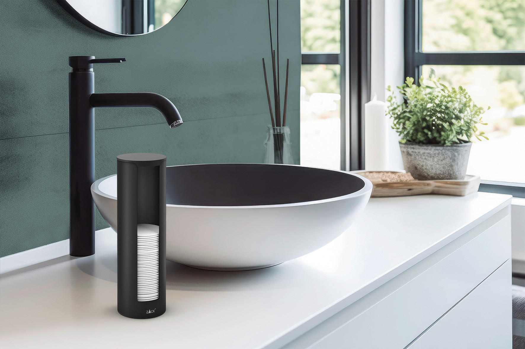 WATTEPADHALTER - Schwarz, Basics, Metall (6,4/20,3/6,4cm) - Zack