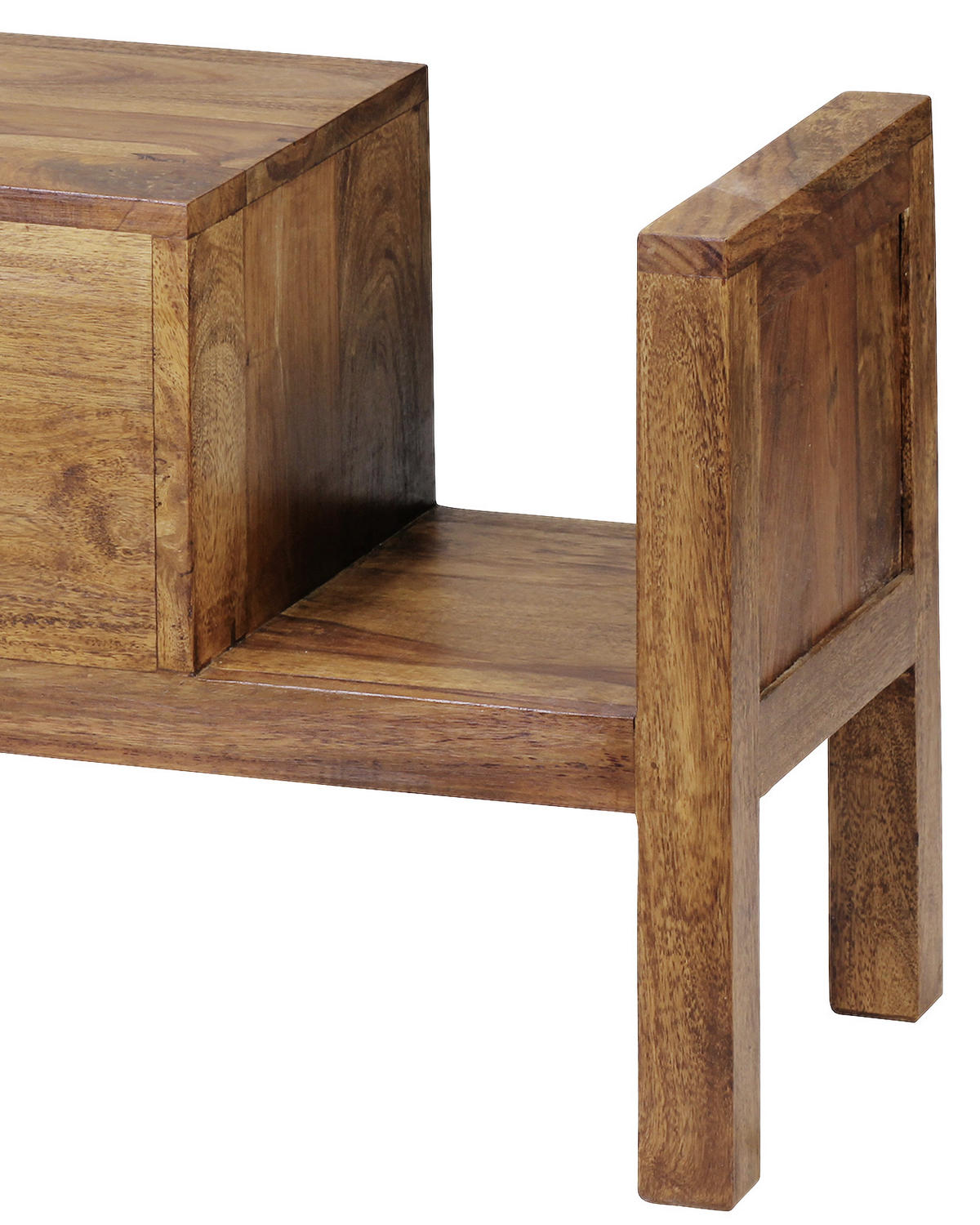 NACHTSCHRANK Sheesham massiv  - Chromfarben/Sheeshamfarben, KONVENTIONELL, Holz/Metall (60/40/30cm) - MID.YOU