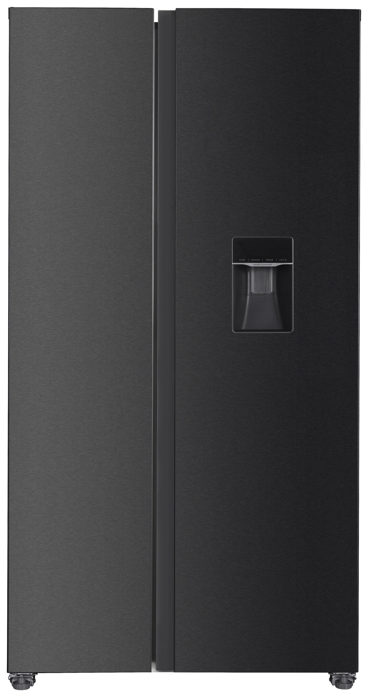 SIDE-BY-SIDE 91/177/59 cm AC178BSWS-16  - Schwarz, Trend, Glas/Kunststoff (91/177/59cm) - Respekta