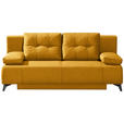 SCHLAFSOFA Flachgewebe Gelb  - Gelb/Hellgrau, MODERN, Textil/Metall (197/88/89cm) - Novel