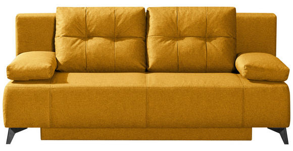 SCHLAFSOFA Flachgewebe Gelb  - Gelb/Hellgrau, MODERN, Textil/Metall (197/88/89cm) - Novel