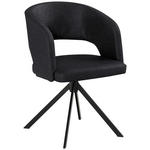 ARMLEHNSTUHL  Stoffauswahl, Sitzfläche 360° drehbar, inklusive Armlehnen, automatische Rückholfunktion Lederlook (vegan)  - Schwarz, KONVENTIONELL, Textil/Metall (56/84/59cm) - Moderano