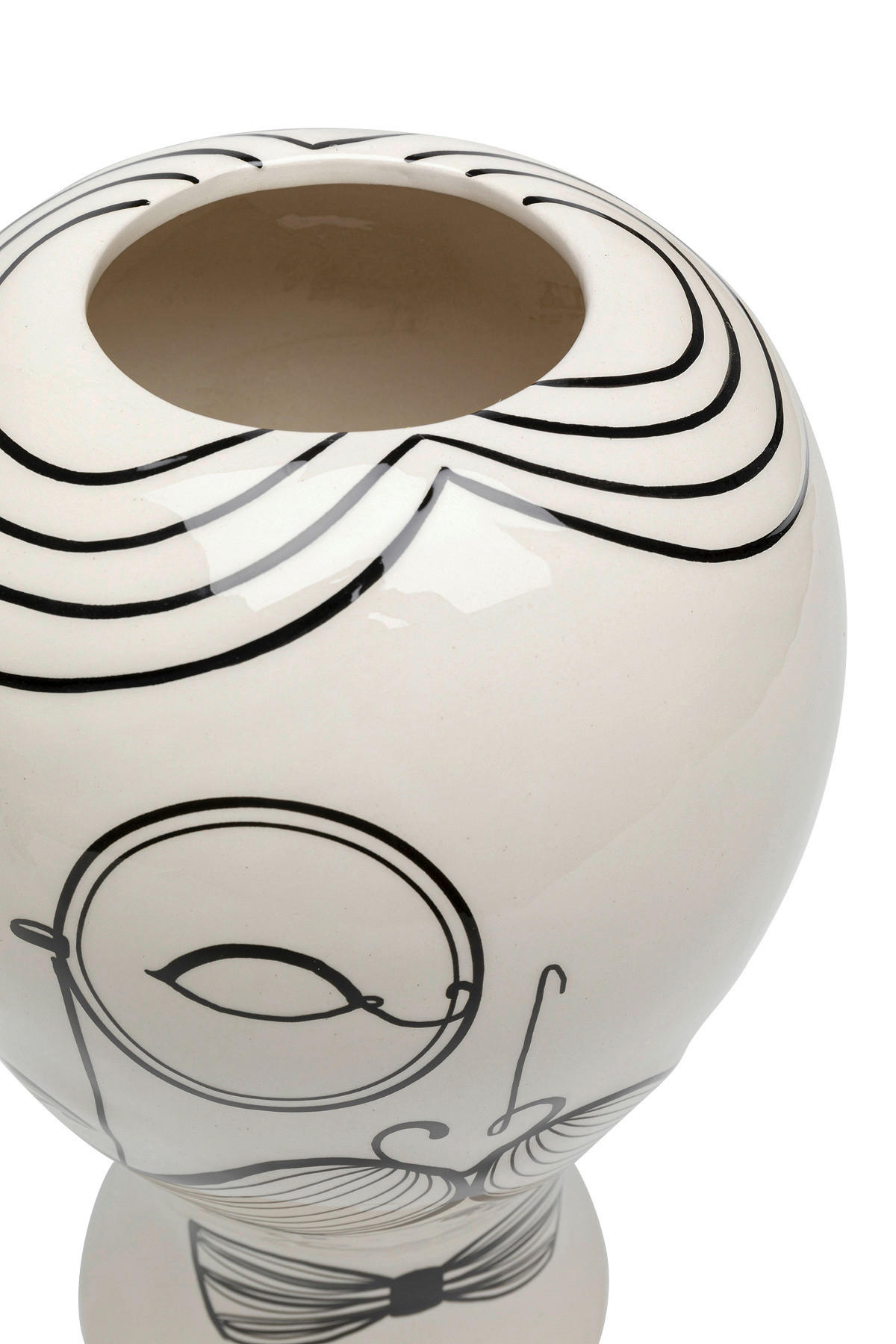 VASE 30 cm  - Schwarz/Weiß, KONVENTIONELL, Keramik (19/30/19cm) - Kare-Design