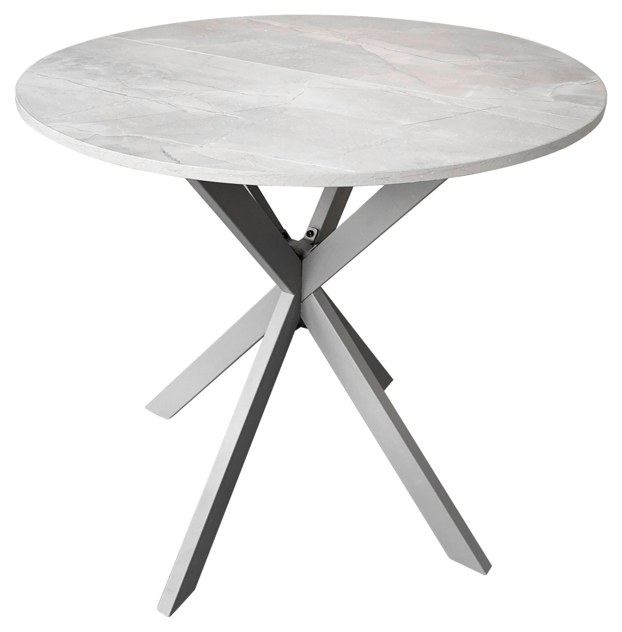 MASĂ din metal, material pe bază de lemn 80/80/75 cm   - gri, Modern, metal/material pe bază de lemn (80/80/75cm) - MID.YOU