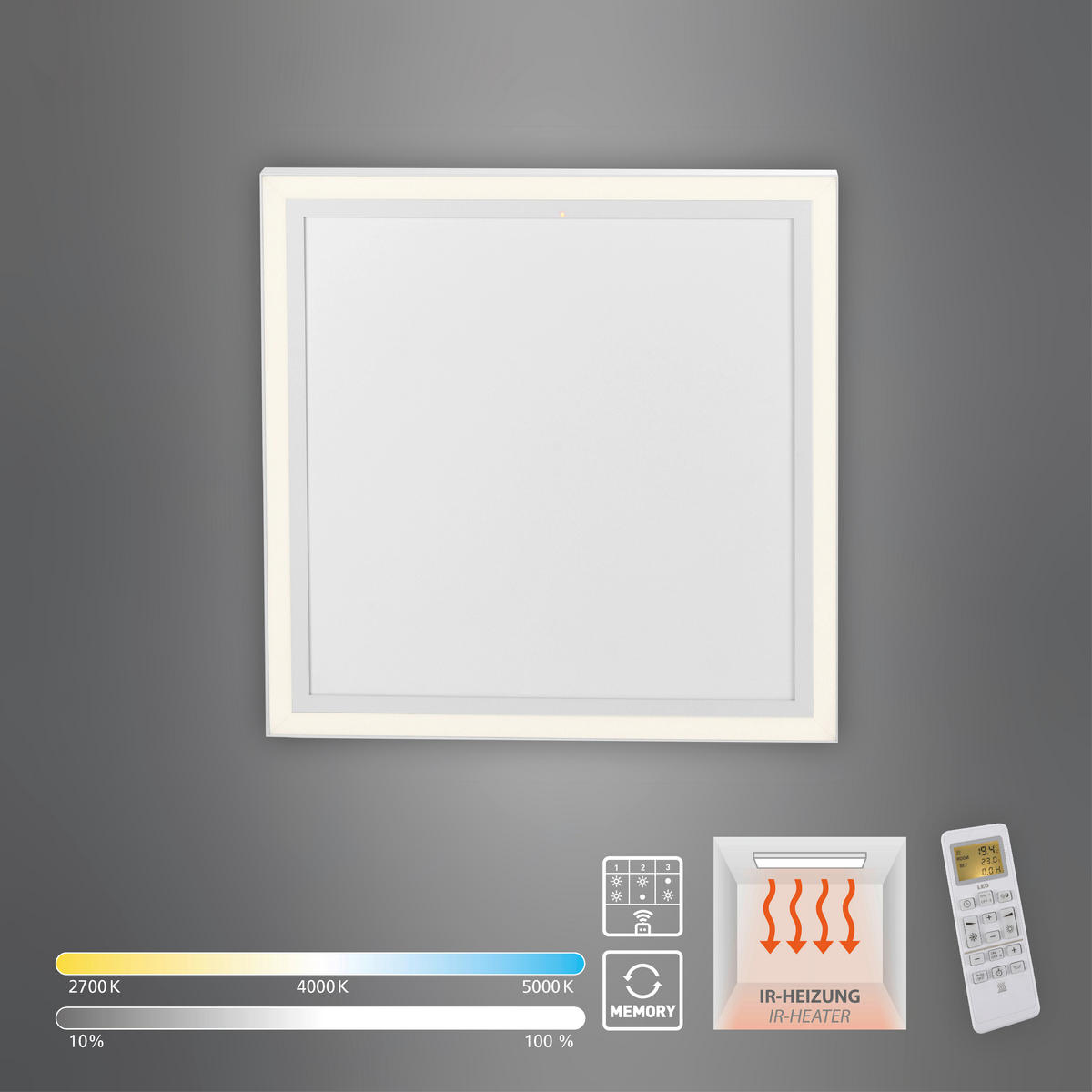 LED-DECKENLEUCHTE Beroa 60/60/6,8 cm   - Weiß, KONVENTIONELL, Kunststoff/Metall (60/60/6,8cm)