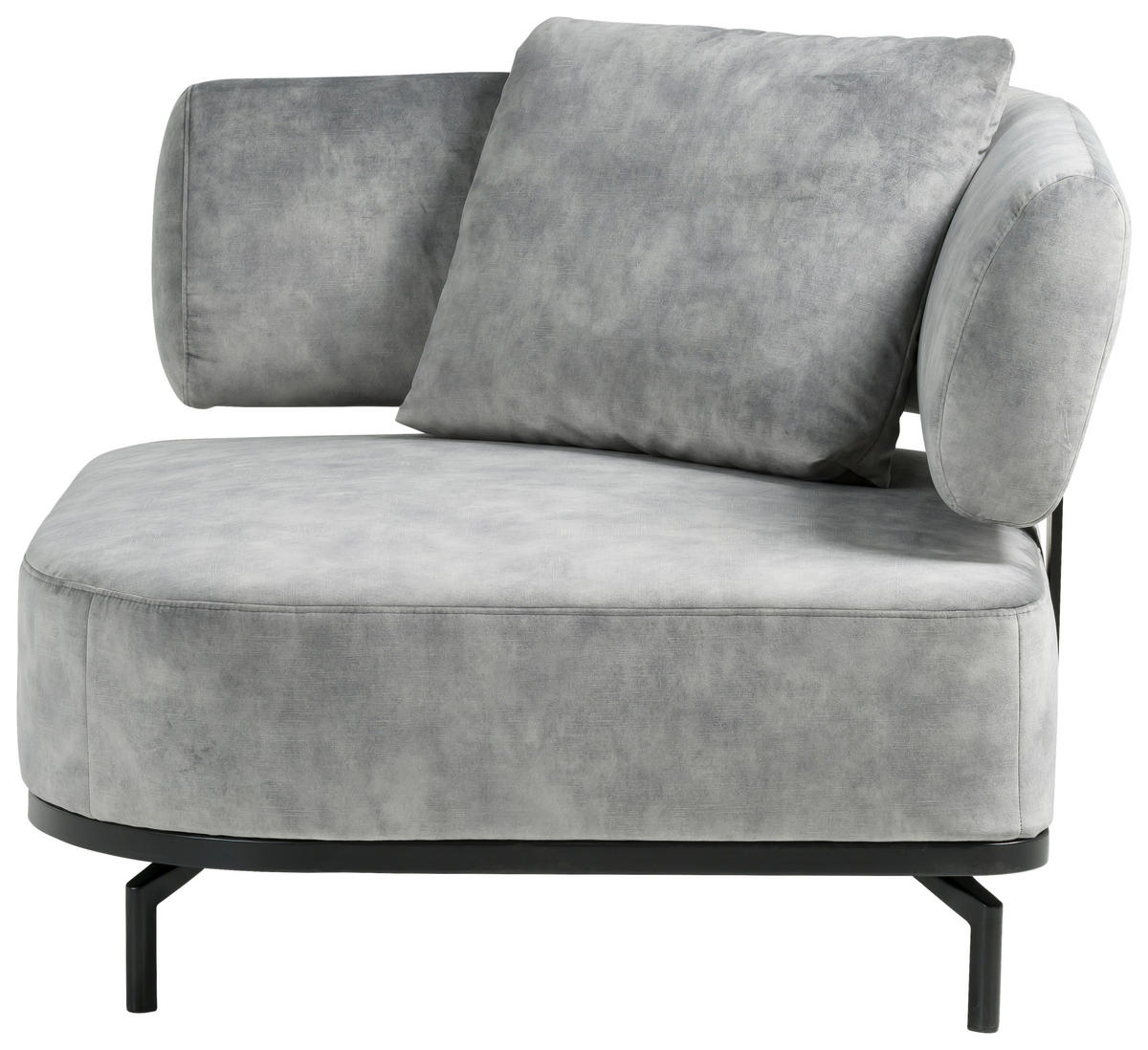 SESSEL in Samt Hellgrau  - Hellgrau/Schwarz, Design, Textil/Metall (98/85/98cm) - Dieter Knoll