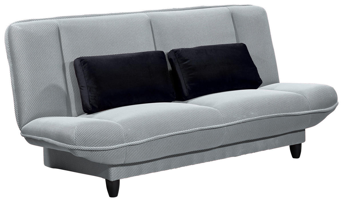 SCHLAFSOFA in Webstoff Silberfarben  - Silberfarben/Schwarz, Konventionell, Kunststoff/Textil (200/88/90cm) - MID.YOU