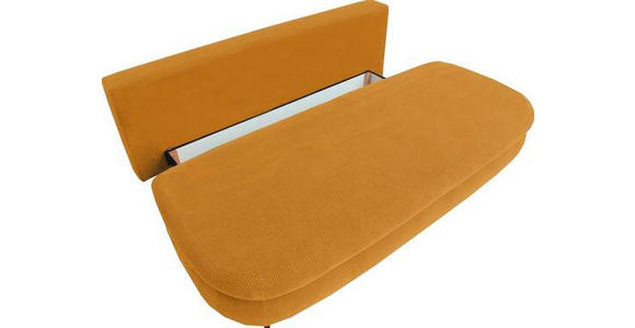 SCHLAFSOFA Webstoff, Plüsch Orange - Schwarz/Orange, Design, Textil (213/89/105cm) - Novel