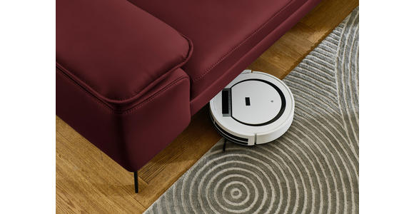 ECKSOFA Dieter Knoll in Echtleder Rot  332/193 cm  - Rot/Schwarz, Design, Leder/Metall (332/193cm) - Dieter Knoll