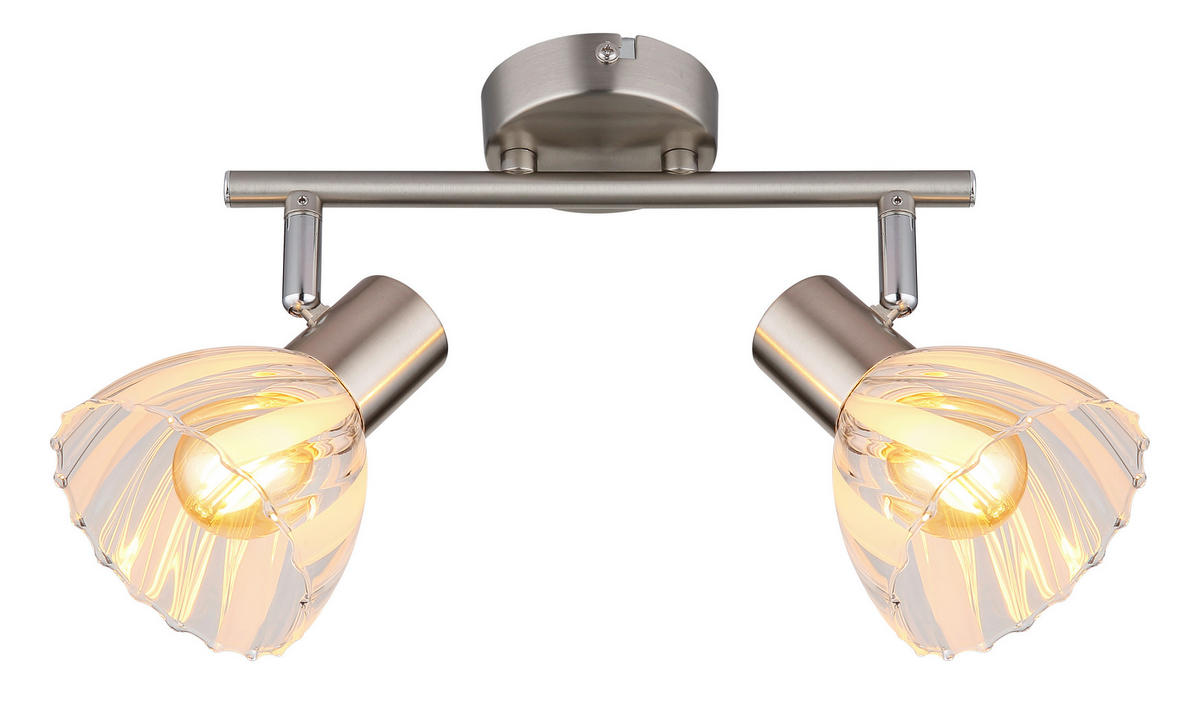 STRAHLER 25/13/19 cm   - Nickelfarben, KONVENTIONELL, Glas/Metall (25/13/19cm) - Globo