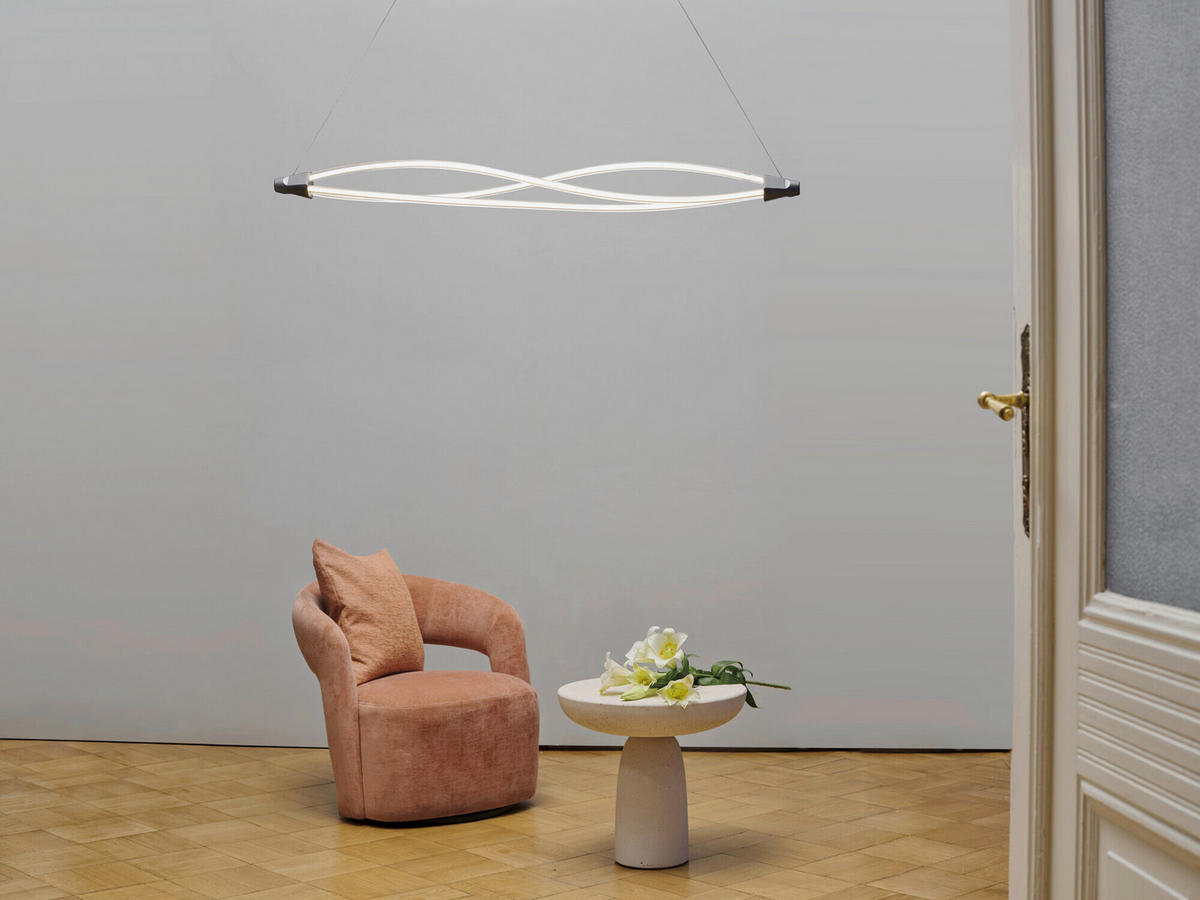 LED-HÄNGELEUCHTE 128.2/12.7/128.2 cm  - Dunkelgrau, Design, Kunststoff (128.2/12.7/128.2cm) - Osram