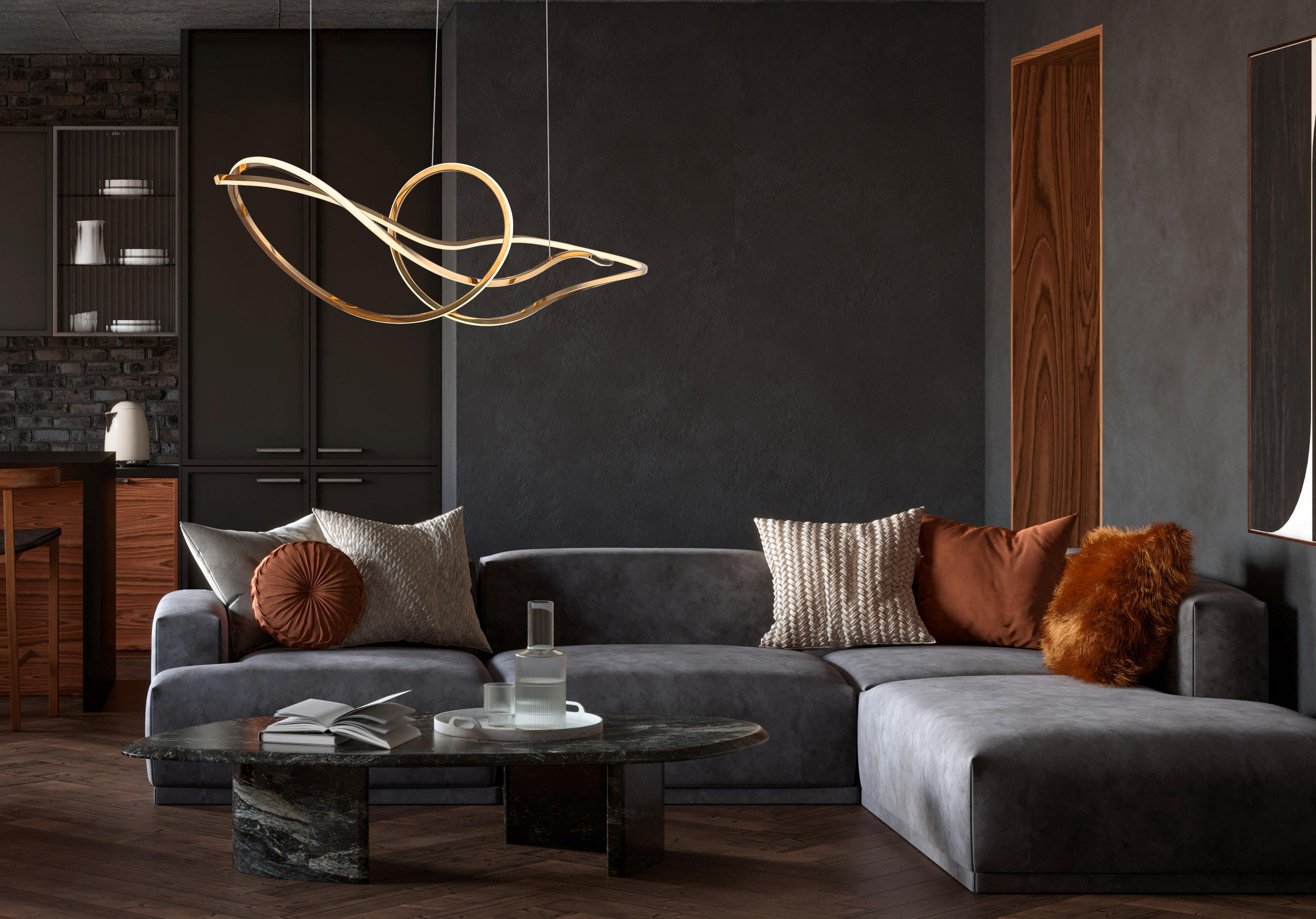 VISEČA LED-SVETILKA  IDUNA //2700-6000 K/230 V/ - barve kroma/bela, Design, kovina/umetna masa (110/33/120cm) - Globo