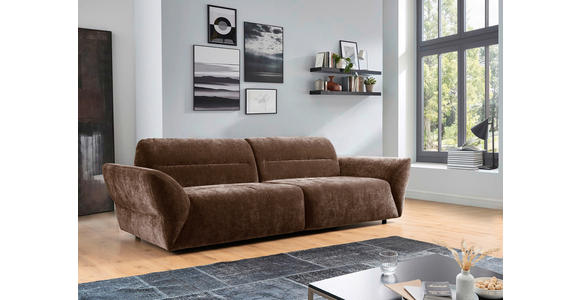 BIGSOFA Chenille Kupferfarben - Schwarz/Kupferfarben, KONVENTIONELL, Kunststoff/Textil (300/91/116cm) - Cantus