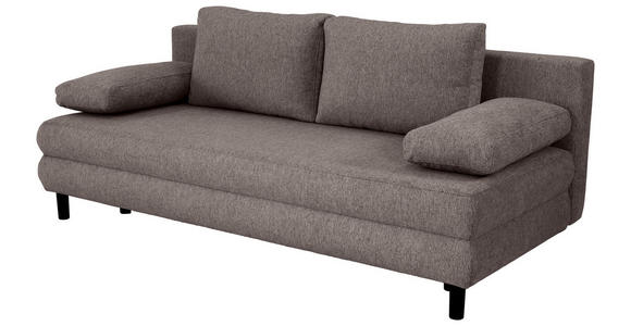 SCHLAFSOFA Lia in Webstoff Mokka  - Schwarz/Mokka, Design, Textil/Metall (197/84/92,5cm) - Hom`in