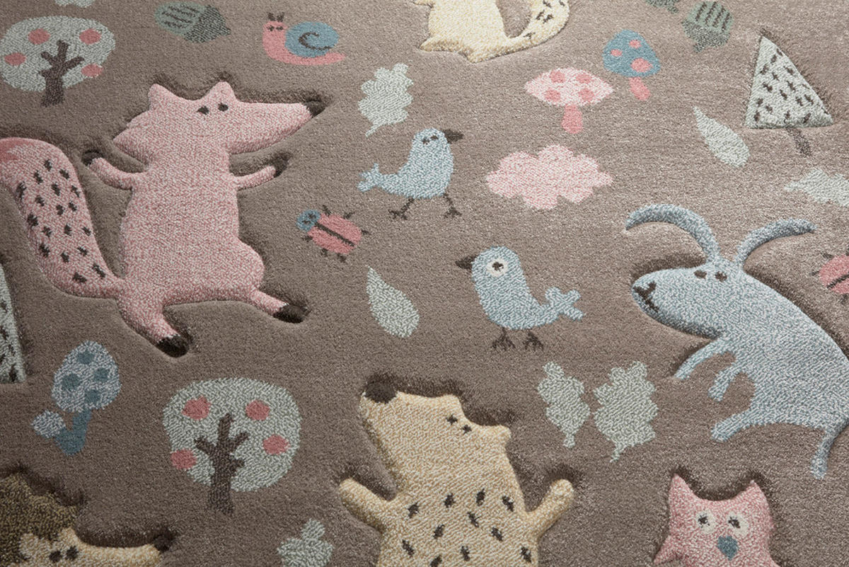 KINDERTEPPICH 133/200 cm Forest Tier  - Taupe, Trend, Textil (133/200cm) - Sigikid