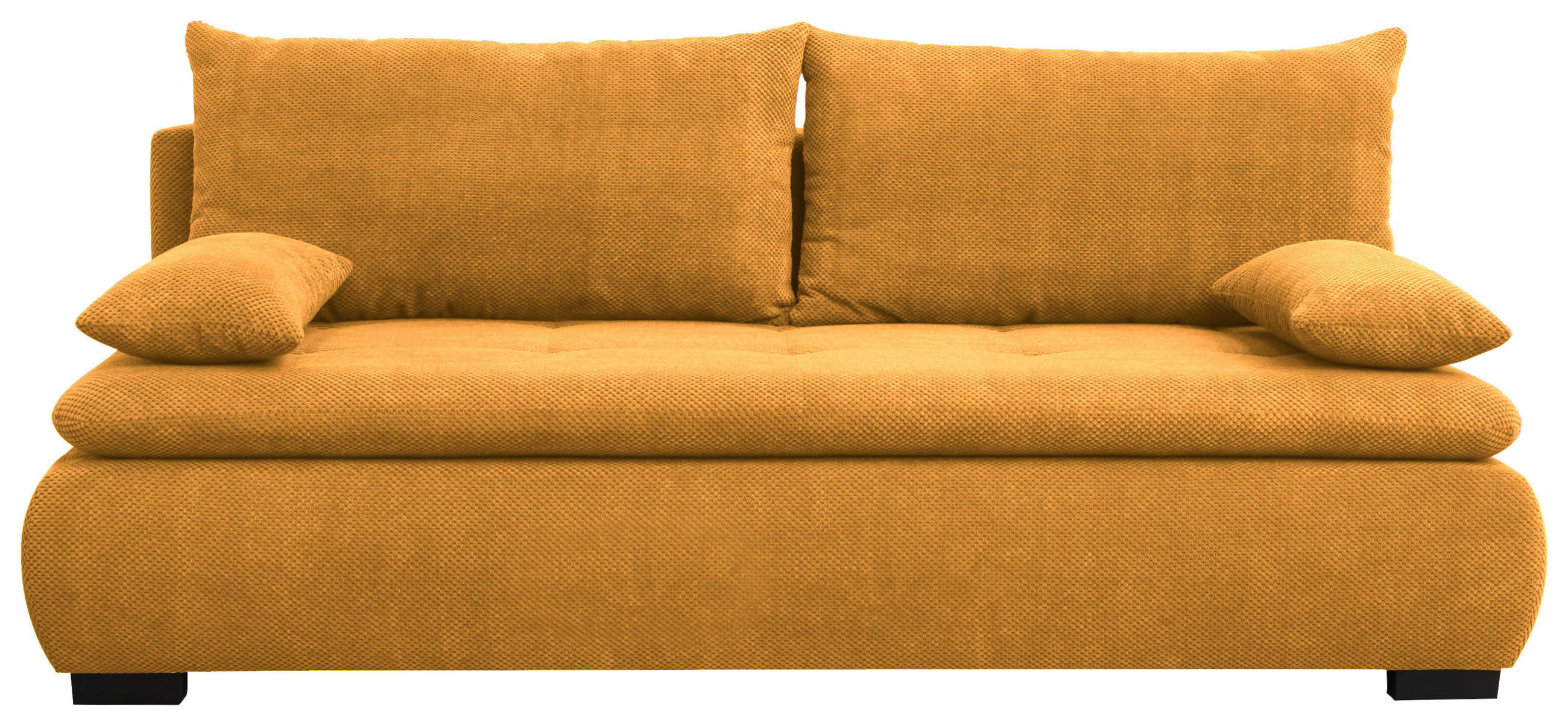 SCHLAFSOFA in Webstoff, Plüsch Orange  - Schwarz/Orange, Konventionell, Textil (203/72-96/98cm) - Novel